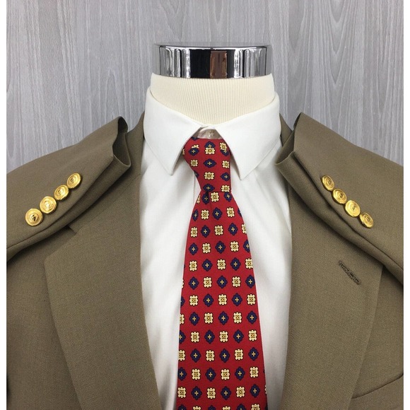 WIMBLEDON OF ENGLAND‎ Men's GOLD TONE BUTTON BLAZER Sz 42L - Picture 4 of 9